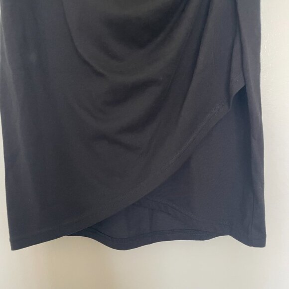 Leith Faux Wrap Sleeveless Classic Mini Dress in black - Picture 8 of 10